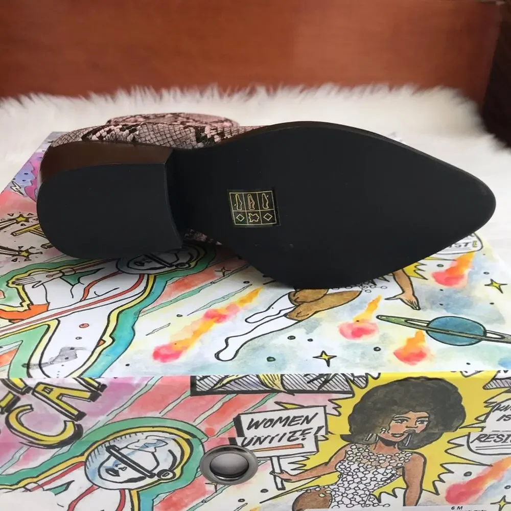 Jeffrey Campbell Kelam Western Bootie Pink Snake - Picture 5 of 10